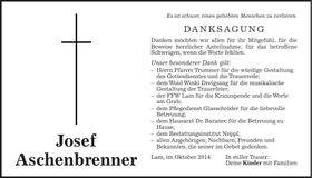 Traueranzeige Josef Aschenbrenner