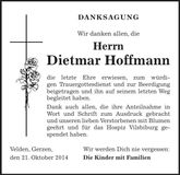 Traueranzeige Dietmar Hoffmann
