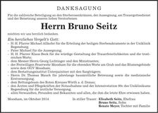 Traueranzeige Bruno Seitz