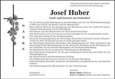 Traueranzeige Josef Huber