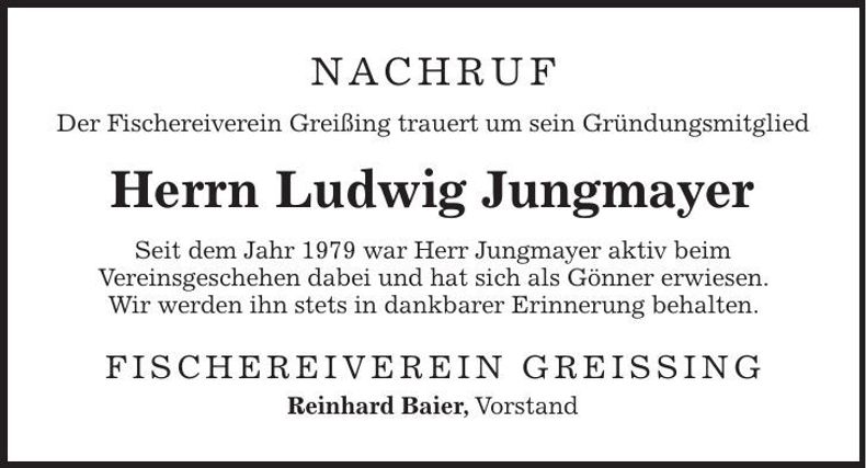 Traueranzeige Ludwig Jungmayer