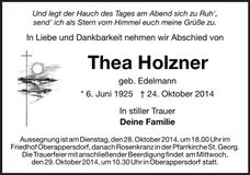 Traueranzeige Thea Holzner