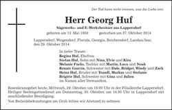 Traueranzeige Georg Huf