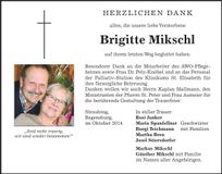 Traueranzeige Brigitte Mikschl