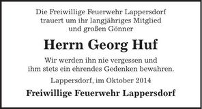 Traueranzeige Georg Huf