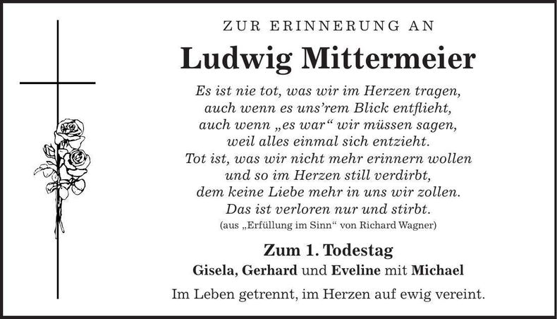 Traueranzeige Ludwig Mittermeier