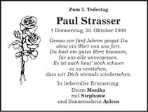 Traueranzeige Paul Strasser