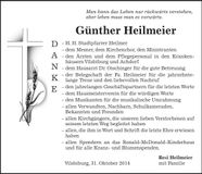 Traueranzeige Günther Heilmeier
