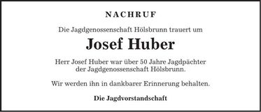 Traueranzeige Josef Huber