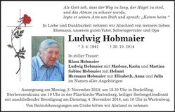 Traueranzeige Ludwig Hobmaier