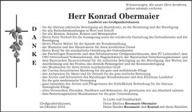 Traueranzeige Konrad Obermaier
