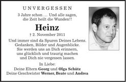 Traueranzeige Heinz 
