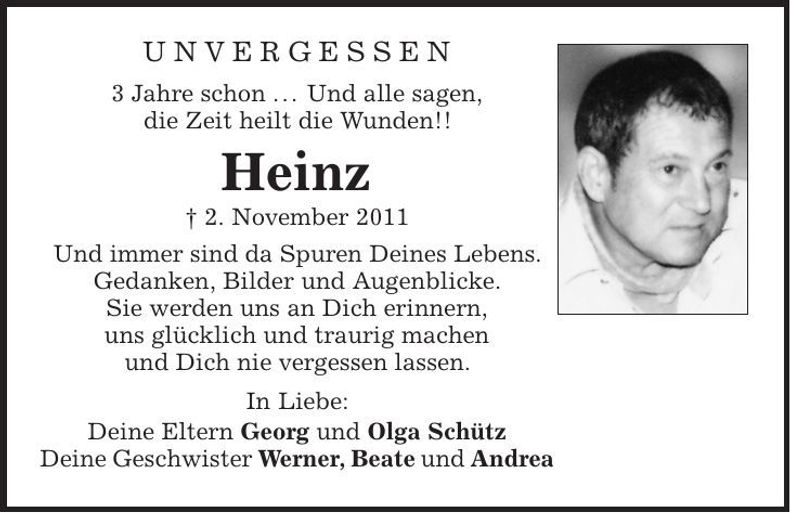 Traueranzeige Heinz 