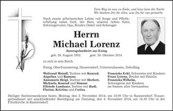 Traueranzeige Michael Lorenz