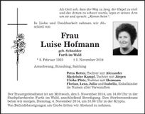 Traueranzeige Luise Hofmann