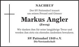 Traueranzeige Markus Angler