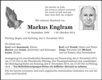 Traueranzeige Markus Englram