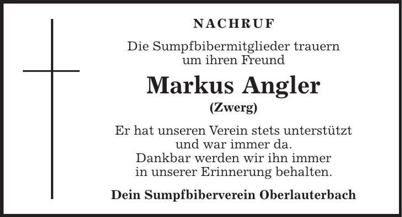 Traueranzeige Markus Angler
