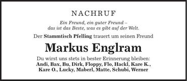 Traueranzeige Markus Englram