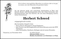 Traueranzeige Herbert Schwed