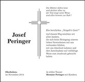 Traueranzeige Josef Peringer