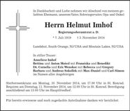 Traueranzeige Helmut Imhof