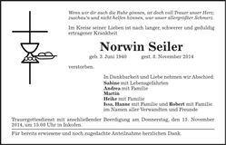 Traueranzeige Norwin Seiler