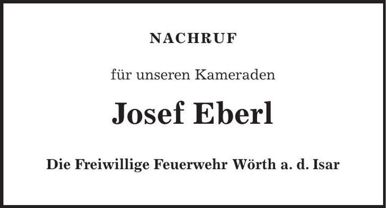 Traueranzeige Josef Eberl