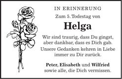 Traueranzeige Helga Gandl