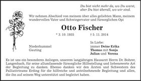 Traueranzeige Otto Fischer