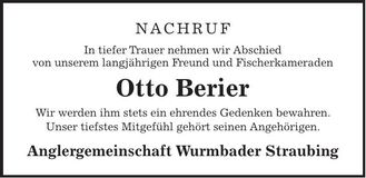 Traueranzeige Otto Berier