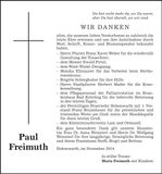 Traueranzeige Paul Freimuth