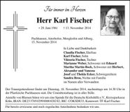 Traueranzeige Karl Fischer