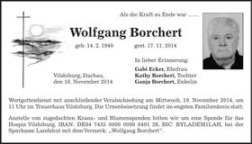 Traueranzeige Wolfgang Borchert