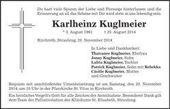 Traueranzeige Karlheinz Kuglmeier