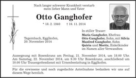 Traueranzeige Otto Ganghofer