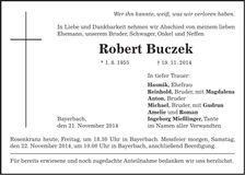 Traueranzeige Robert Buczek