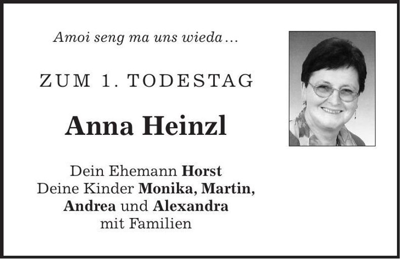 Traueranzeige Anna Heinzl