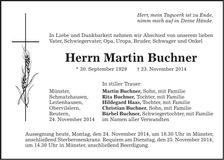 Traueranzeige Martin Buchner