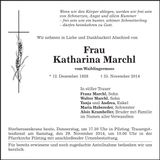 Traueranzeige Katharina Marchl