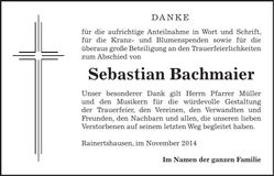 Traueranzeige Sebastian Bachmaier