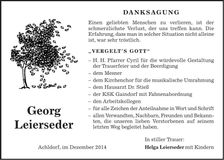 Traueranzeige Georg Leierseder