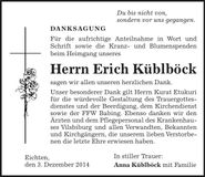 Traueranzeige Erich Küblböck