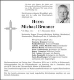 Traueranzeige Michael Brunner