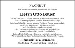 Traueranzeige Otto Bauer