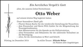Traueranzeige Otto Weber