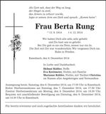 Traueranzeige Berta Rung