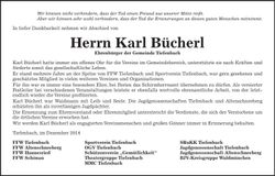 Traueranzeige Karl Bücherl