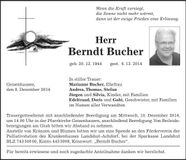Traueranzeige Berndt Bucher