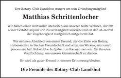 Traueranzeige Matthias Schrittenlocher